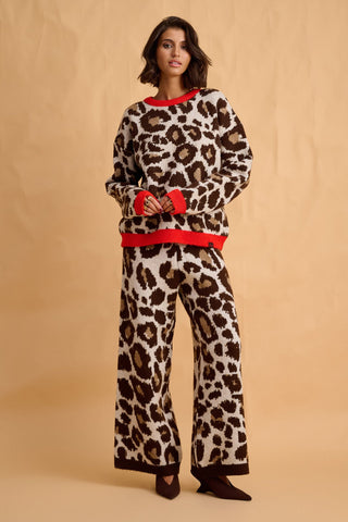 karavan clothing fashion fall winter 25 homecoming collection cassandra knitted pullover leopard