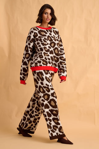 karavan clothing fashion fall winter 25 homecoming collection cassandra knitted pullover leopard