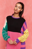 karavan fall winter 26' collection cecilia knitted dress pink black