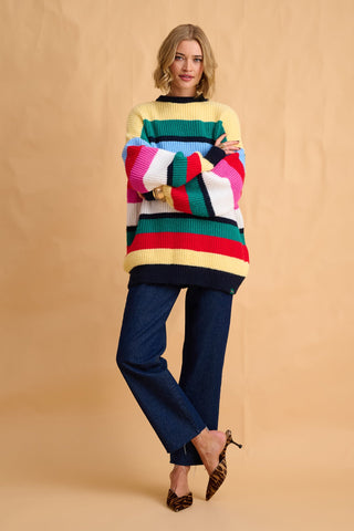 karavan clothing fashion fall winter 25 homecoming collection celenia pullover multicolor stripes