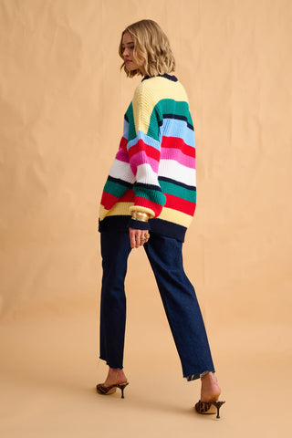 karavan clothing fashion fall winter 25 homecoming collection celenia pullover multicolor stripes
