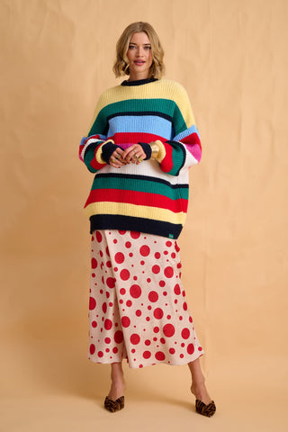 karavan clothing fashion fall winter 25 homecoming collection celenia pullover multicolor stripes