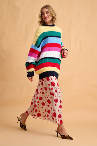 karavan clothing fashion fall winter 25 homecoming collection eloise skirt ivory polka red