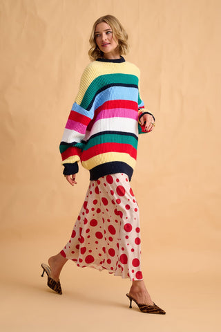 karavan clothing fashion fall winter 25 homecoming collection celenia pullover multicolor stripes