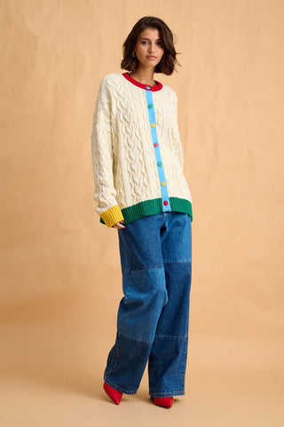 karavan clothing fashion fall winter 25 homecoming collection chiara knitted cardigan ivory