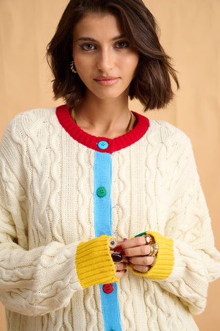 karavan clothing fashion fall winter 25 homecoming collection chiara knitted cardigan ivory