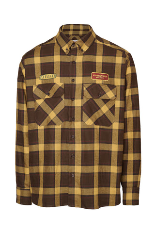 karavan clothing fashion fall winter 25 homecoming men collection cristian shirt brown yellow checked