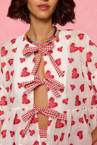 karavan clothing fashion spring summer 26 nai weekendwear collection margorie top red white hearts