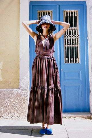 karavan clothing fashion spring summer 26 nai special issue collection victoria dress brown checked