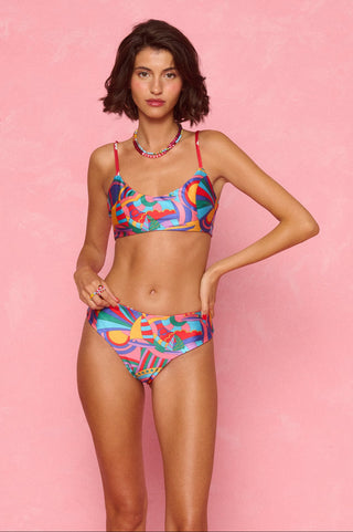 karavan clothing fashion spring summer 26 nai weekendwear collection vicky bikini top abstract multicolor polka hearts