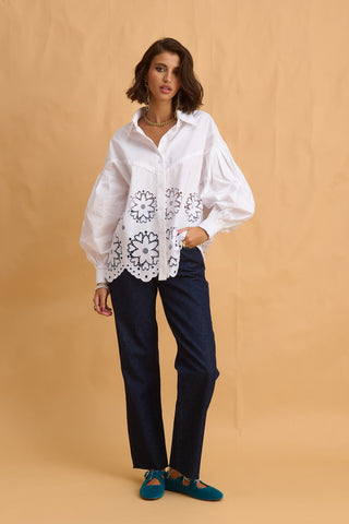 karavan clothing fashion fall winter 25 homecoming collection daphne shirt white lace