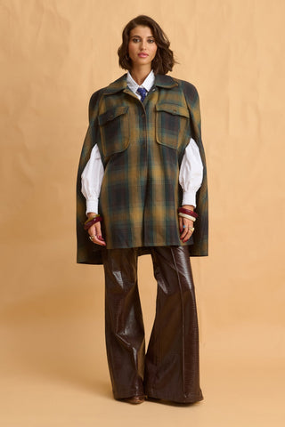 karavan clothing fashion fall winter 25 homecoming collection lizzie cape checked blue green