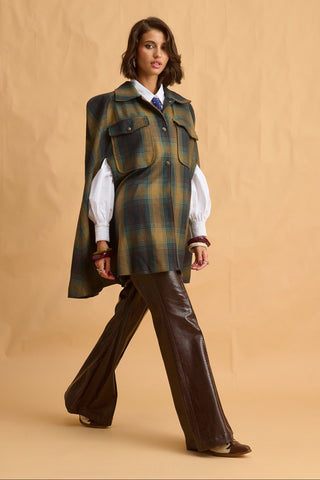 karavan clothing fashion fall winter 25 homecoming collection lizzie cape checked blue green