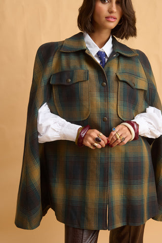 karavan clothing fashion fall winter 25 homecoming collection lizzie cape checked blue green