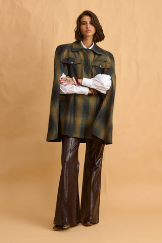 karavan clothing fashion fall winter 25 homecoming collection lizzie cape checked blue green