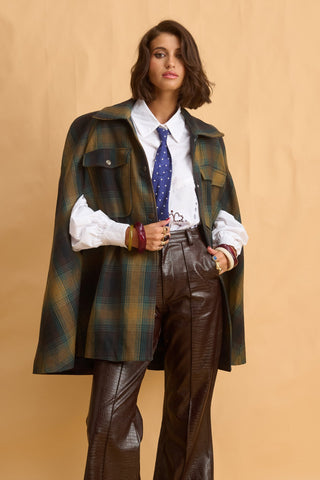 karavan clothing fashion fall winter 25 homecoming collection lizzie cape checked blue green