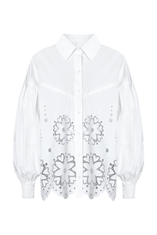 karavan clothing fashion fall winter 25 homecoming collection daphne shirt white lace