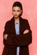 karavan fall winter 26' collection uma knitted cardigan brown