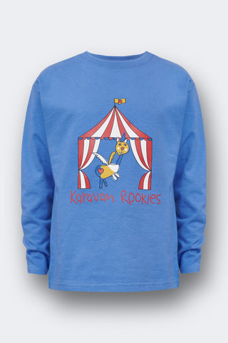 karavan clothing fashion fall winter 25 homecoming rookies collection dennis longsleeve blue