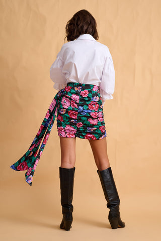 karavan clothing fashion fall winter 25 homecoming collection desiree mini skirt pixel floral black