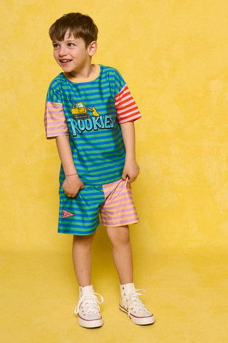 karavan clothing fashion spring summer 26 rookies collection dexter shorts blue green stripes