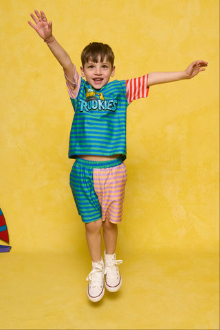 karavan clothing fashion spring summer 26 rookies collection dexter shorts blue green stripes