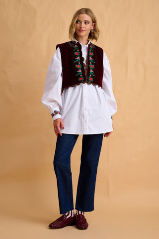 karavan clothing fashion fall winter 25 homecoming collection myrto vest bordeaux