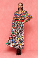 karavan fall winter 26' collection diana skirt multicolor square