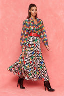 karavan fall winter 26' collection diana skirt multicolor square