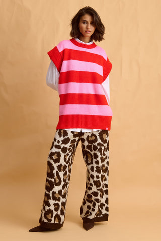 karavan clothing fashion fall winter 25 homecoming collection juno knitted trousers leopard