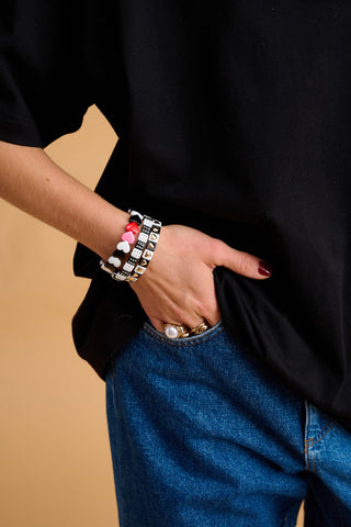 Gold Heart Bracelet (B&W)