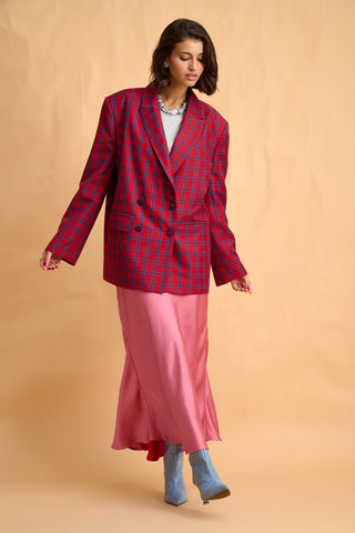 karavan clothing fashion fall winter 25 homecoming collection gwen blazer checked red