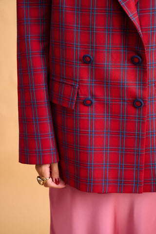 karavan clothing fashion fall winter 25 homecoming collection gwen blazer checked red