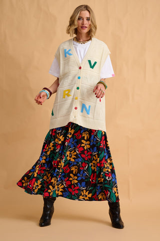 karavan clothing fashion fall winter 25 homecoming collection leona skirt abstract floral black