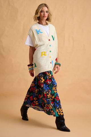 karavan clothing fashion fall winter 25 homecoming collection leona skirt abstract floral black