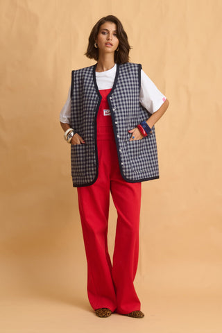 karavan clothing fashion fall winter 25 homecoming collection hazel vest checked blue