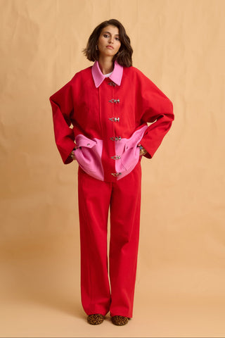 karavan clothing fashion fall winter 25 homecoming collection iga jacket red