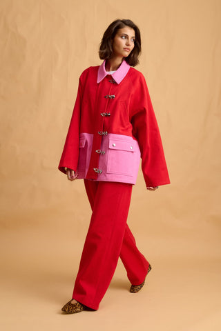 karavan clothing fashion fall winter 25 homecoming collection iga jacket red