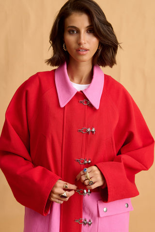 karavan clothing fashion fall winter 25 homecoming collection iga jacket red