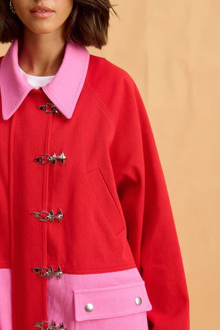 karavan clothing fashion fall winter 25 homecoming collection iga jacket red