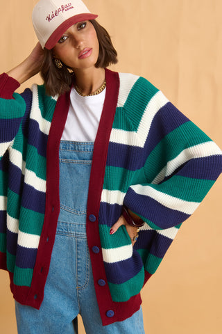 karavan clothing fashion fall winter 25 homecoming collection janice cardigan blue green