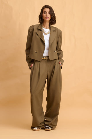 karavan clothing fashion fall winter 25 homecoming collection amanda cropped blazer khaki