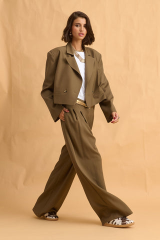 karavan clothing fashion fall winter 25 homecoming collection amanda cropped blazer khaki