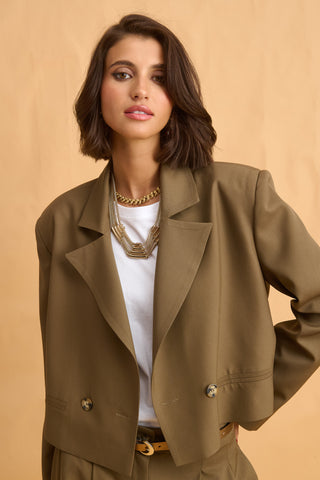 karavan clothing fashion fall winter 25 homecoming collection amanda cropped blazer khaki