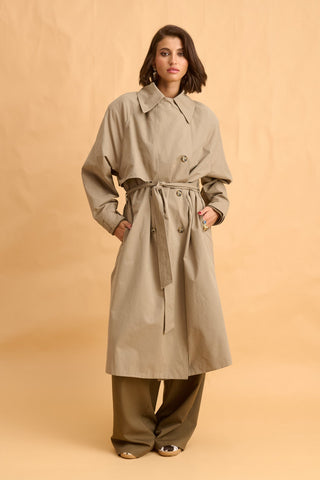 karavan clothing fashion fall winter 25 homecoming collection ashley trench coat beige