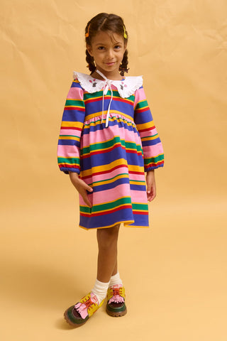 karavan clothing fashion fall winter 25 homecoming rookies collection dolly dress multicolor stripes