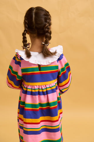 karavan clothing fashion fall winter 25 homecoming rookies collection dolly dress multicolor stripes