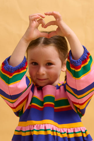 karavan clothing fashion fall winter 25 homecoming rookies collection dolly dress multicolor stripes