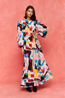 karavan fall winter 26' collection dolores dress multicolor square