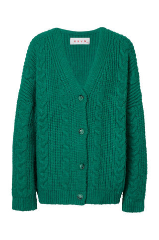 karavan clothing fashion fall winter 25 homecoming krvn collection dolores knitted cardigan green
